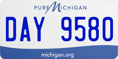 MI license plate DAY9580