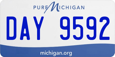 MI license plate DAY9592