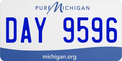 MI license plate DAY9596