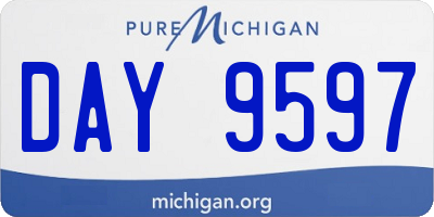 MI license plate DAY9597