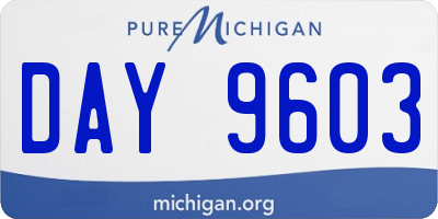 MI license plate DAY9603