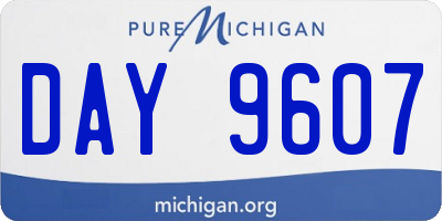 MI license plate DAY9607