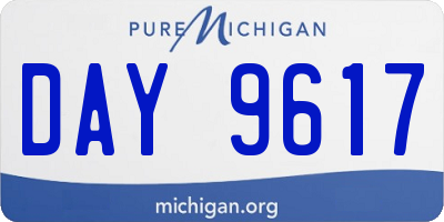 MI license plate DAY9617