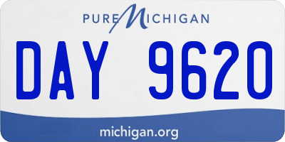 MI license plate DAY9620