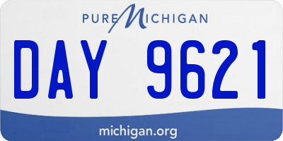MI license plate DAY9621