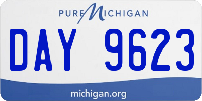 MI license plate DAY9623