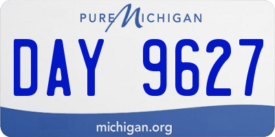 MI license plate DAY9627