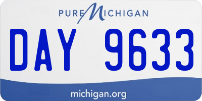MI license plate DAY9633