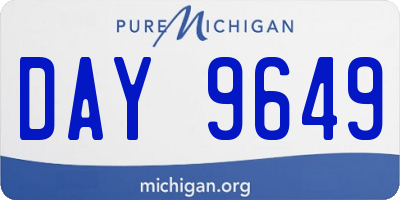 MI license plate DAY9649