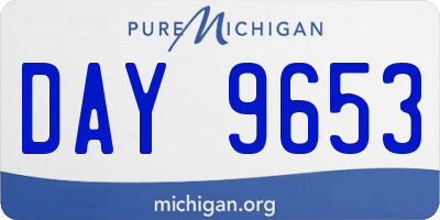 MI license plate DAY9653