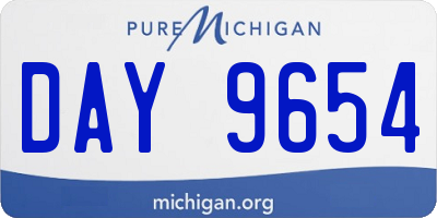 MI license plate DAY9654