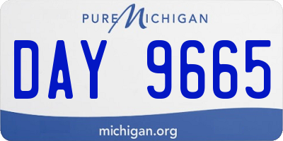 MI license plate DAY9665