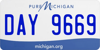 MI license plate DAY9669