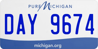 MI license plate DAY9674