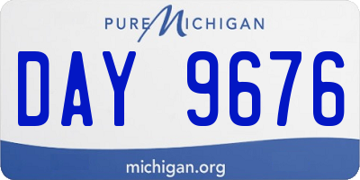 MI license plate DAY9676