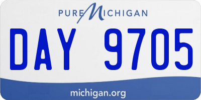 MI license plate DAY9705
