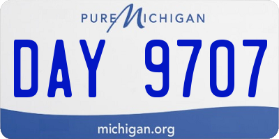 MI license plate DAY9707
