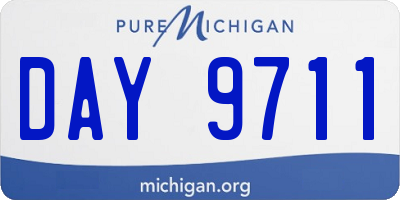 MI license plate DAY9711