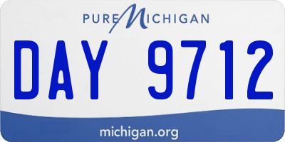 MI license plate DAY9712