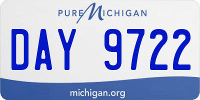 MI license plate DAY9722