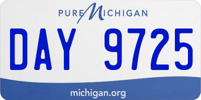 MI license plate DAY9725