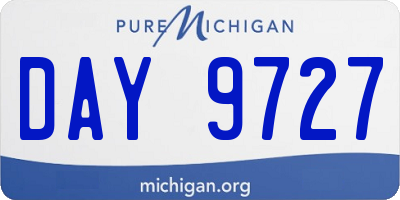 MI license plate DAY9727