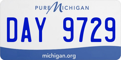 MI license plate DAY9729