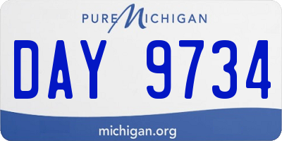 MI license plate DAY9734