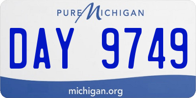 MI license plate DAY9749
