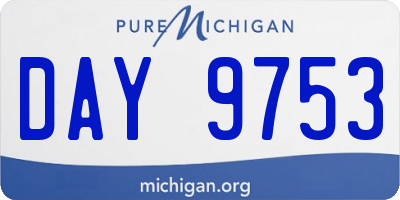 MI license plate DAY9753