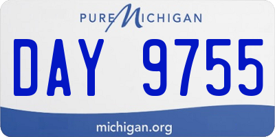 MI license plate DAY9755