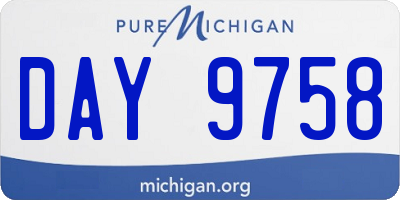 MI license plate DAY9758