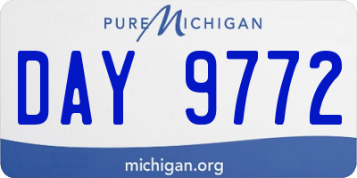 MI license plate DAY9772
