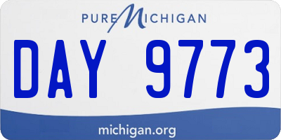 MI license plate DAY9773