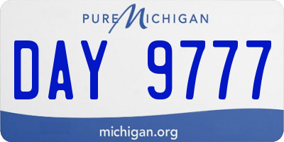 MI license plate DAY9777