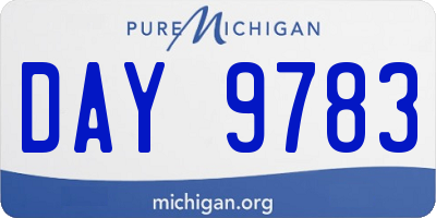 MI license plate DAY9783