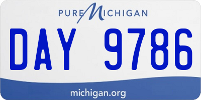 MI license plate DAY9786