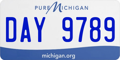 MI license plate DAY9789