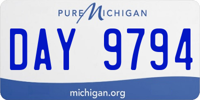 MI license plate DAY9794