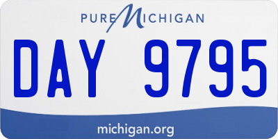 MI license plate DAY9795