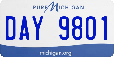 MI license plate DAY9801
