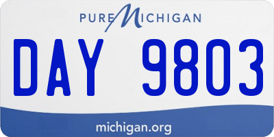 MI license plate DAY9803