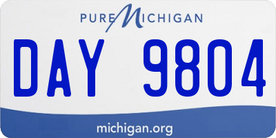 MI license plate DAY9804
