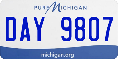 MI license plate DAY9807