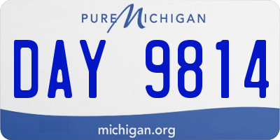 MI license plate DAY9814