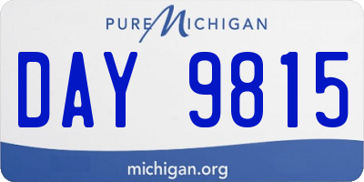 MI license plate DAY9815