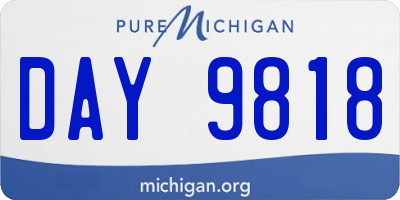 MI license plate DAY9818