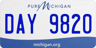 MI license plate DAY9820
