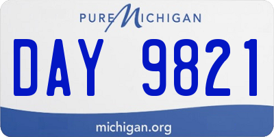 MI license plate DAY9821