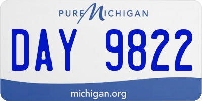MI license plate DAY9822